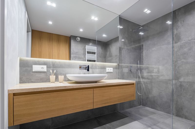 Bathroom with smart mirror and lighting